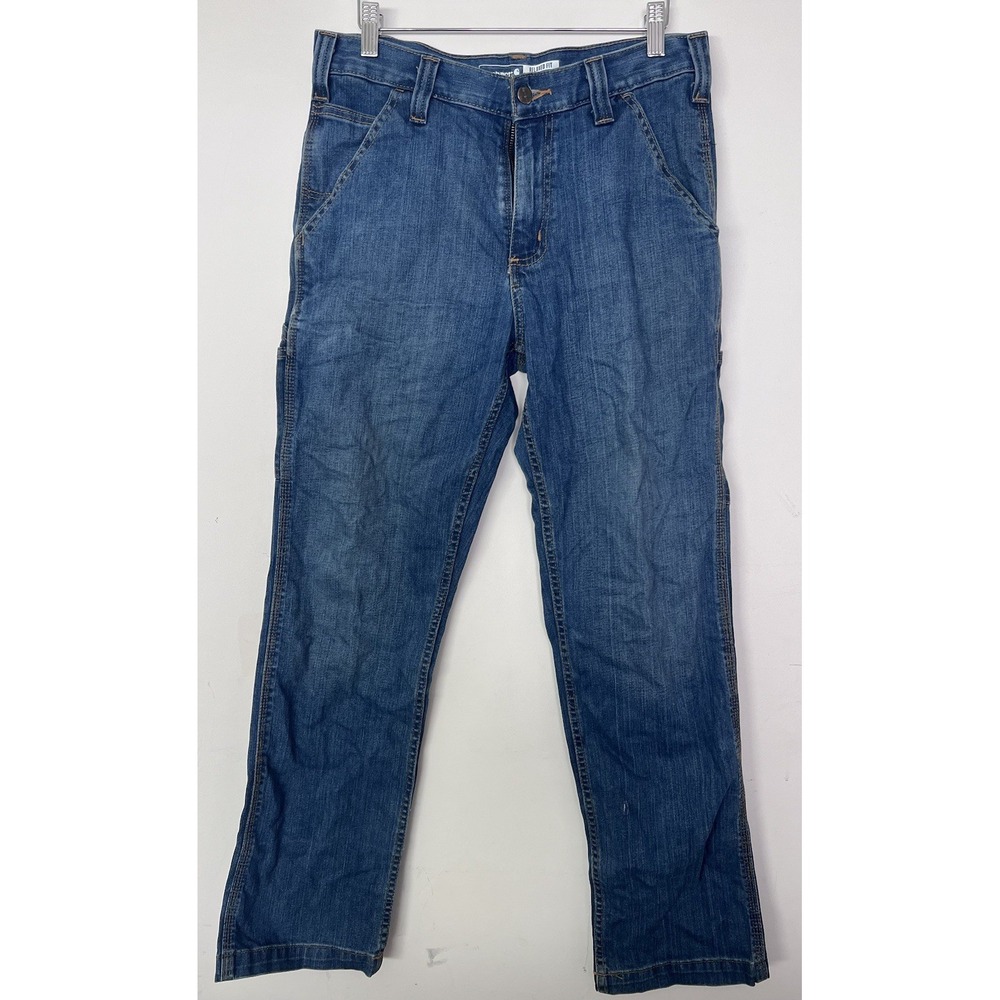 Carhartt Jeans Mens 30x30 Blue Rugged Flex Relaxed Fit Utility Carpenter